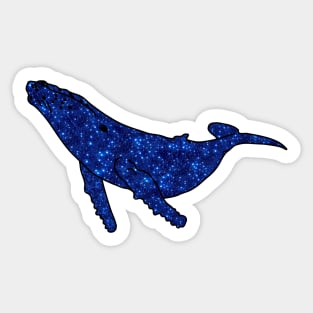 Blue stars Galaxy whale Sticker